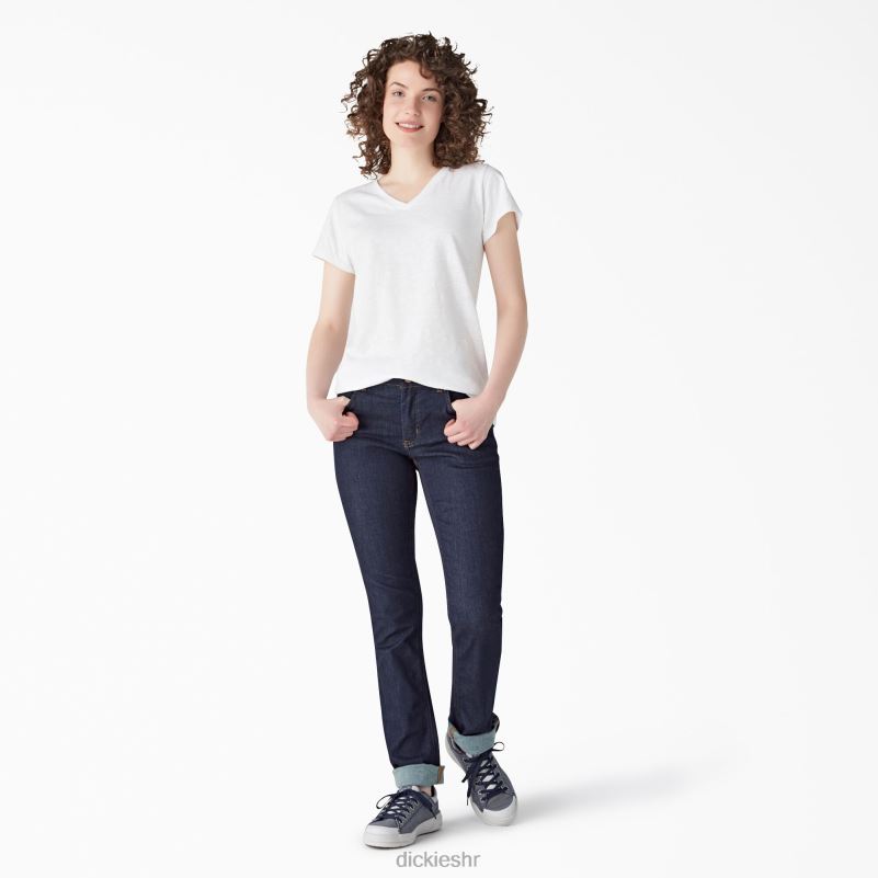 majica kratkih rukava s v-izrezom žene Dickies bijelo (wh) 6BPL62068 odjeća
