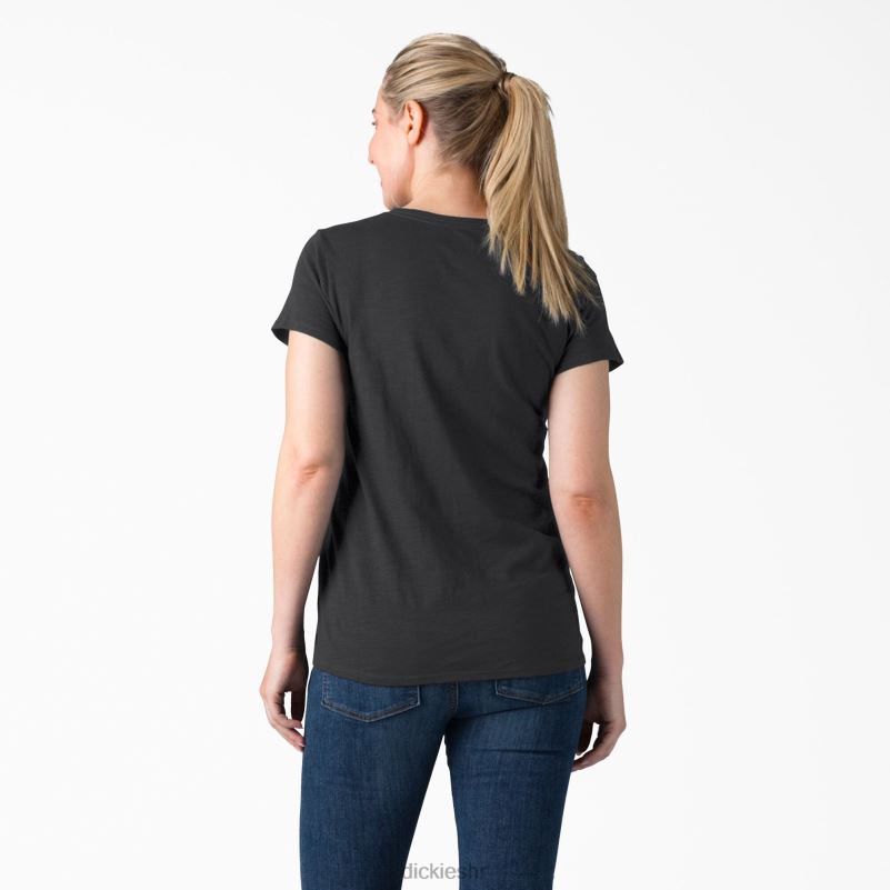 majica kratkih rukava s v-izrezom žene Dickies crna (kbk) 6BPL62065 odjeća