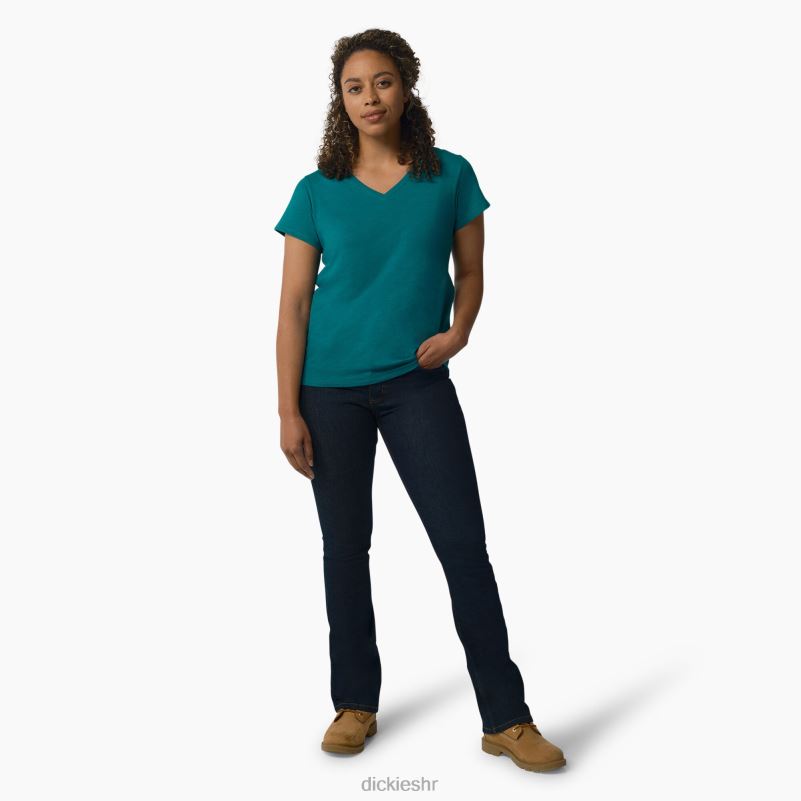 majica kratkih rukava s v-izrezom žene Dickies duboko jezero (dl2) 6BPL62062 odjeća