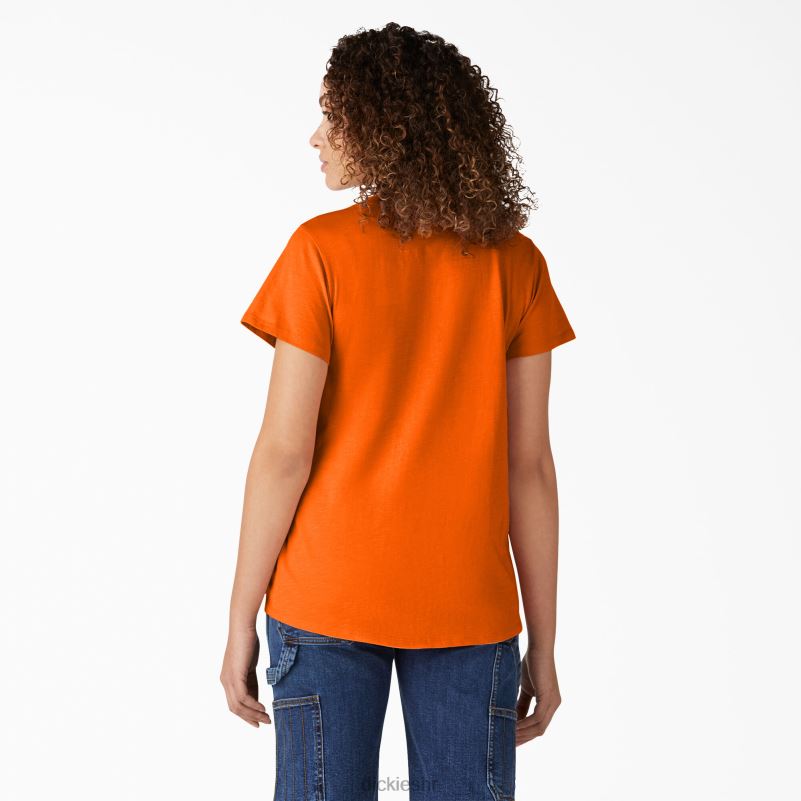 majica kratkih rukava s v-izrezom žene Dickies grimizni ibis (s2s) 6BPL62066 odjeća