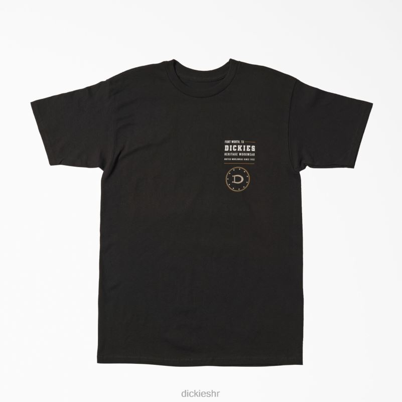 majica s grafikom baštine utvrde muškarci Dickies crna (bk) 6BPL6839 odjeća