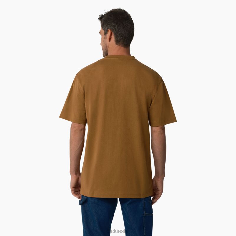 majica s logom teške kategorije kratkih rukava muškarci Dickies smeđa patka (bd) 6BPL6736 odjeća