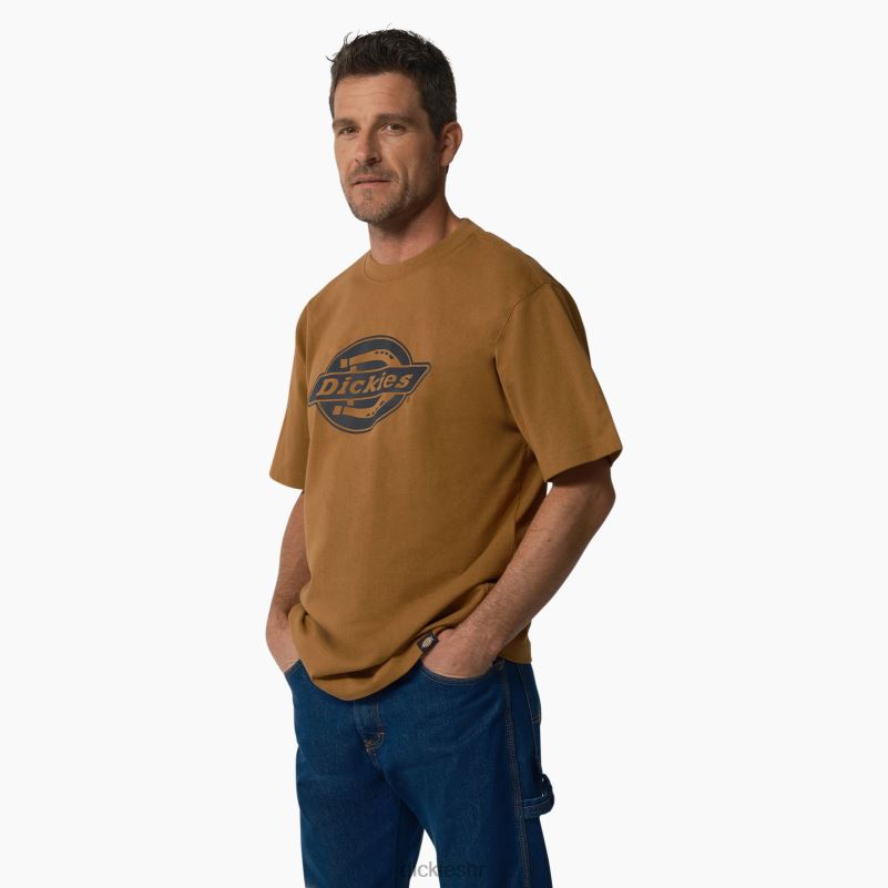 majica s logom teške kategorije kratkih rukava muškarci Dickies smeđa patka (bd) 6BPL6736 odjeća
