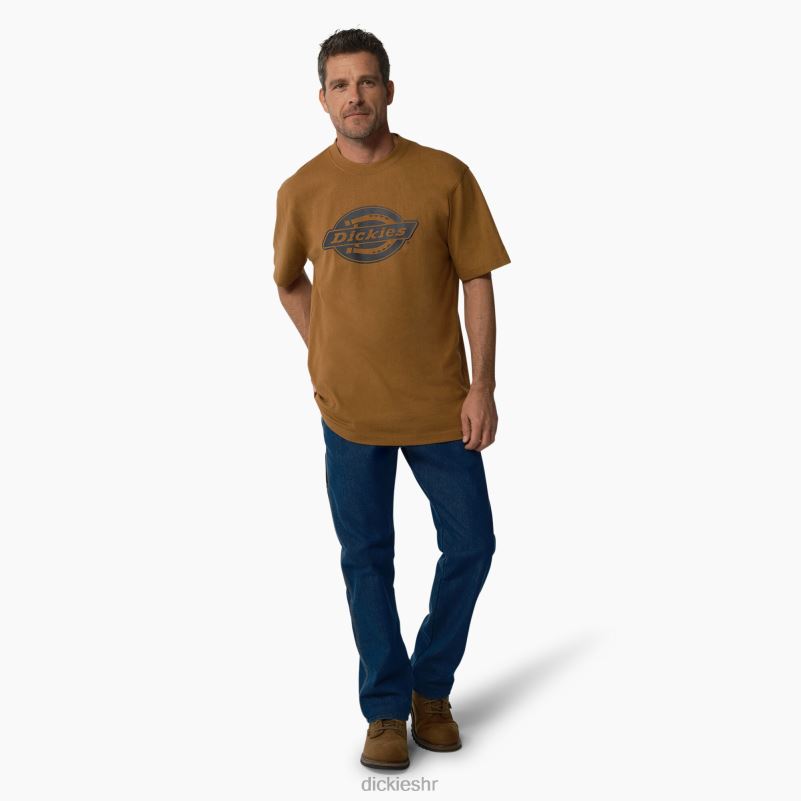 majica s logom teške kategorije kratkih rukava muškarci Dickies smeđa patka (bd) 6BPL6736 odjeća