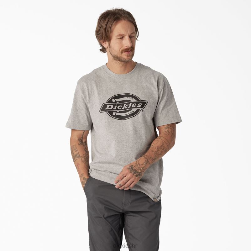 majica s logom teške kategorije kratkih rukava muškarci Dickies vrijesak sivi (hg) 6BPL6738 odjeća