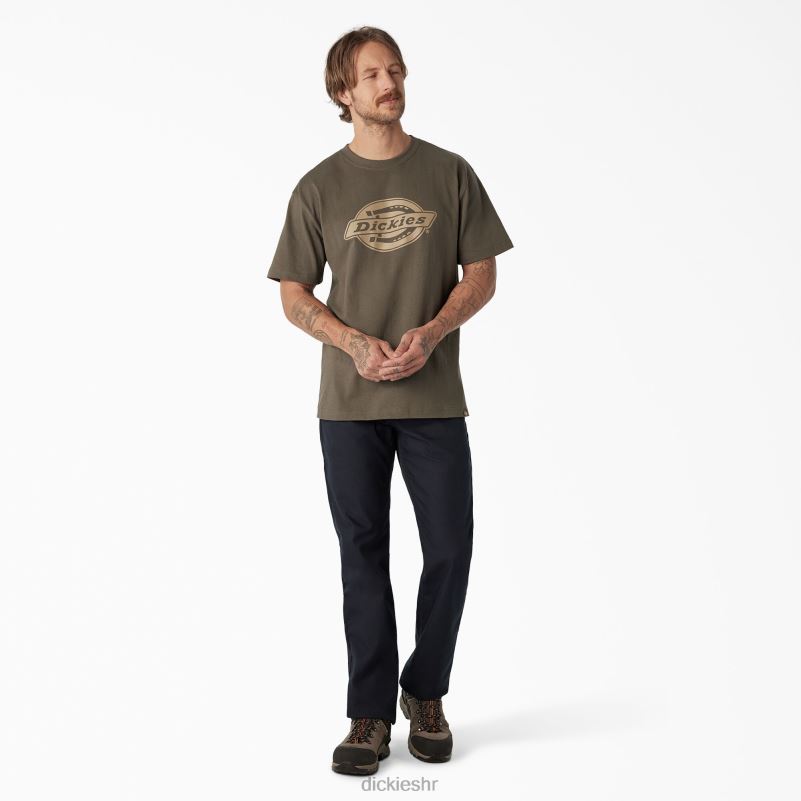majica s logom teške kategorije kratkih rukava muškarci Dickies zelena mahovina (ms) 6BPL6740 odjeća
