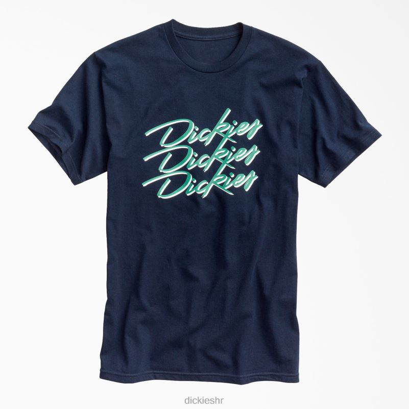 majica s retro skriptom muškarci Dickies tamnoplava (dn) 6BPL6855 odjeća