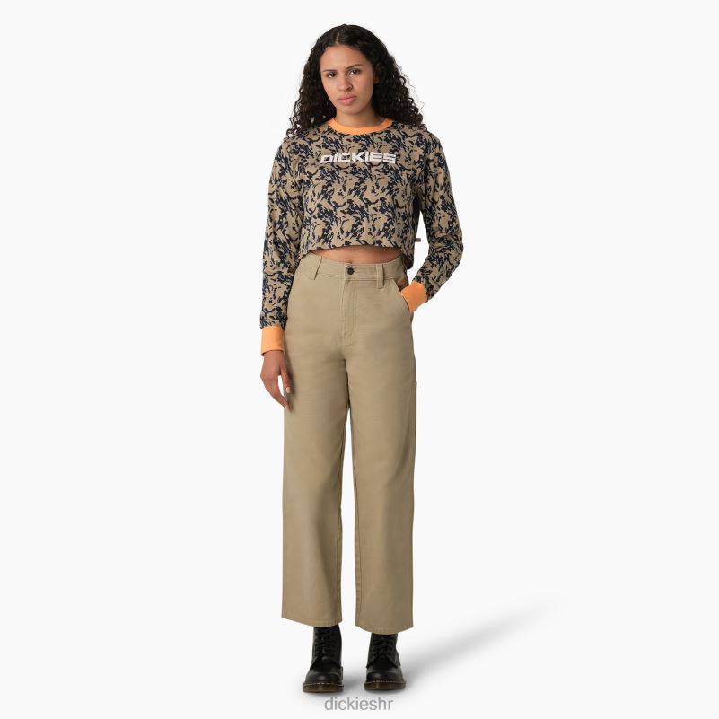 maskirna skraćena majica dugih rukava žene Dickies pustinjski pijesak glitch camo (dhd) 6BPL62186 odjeća