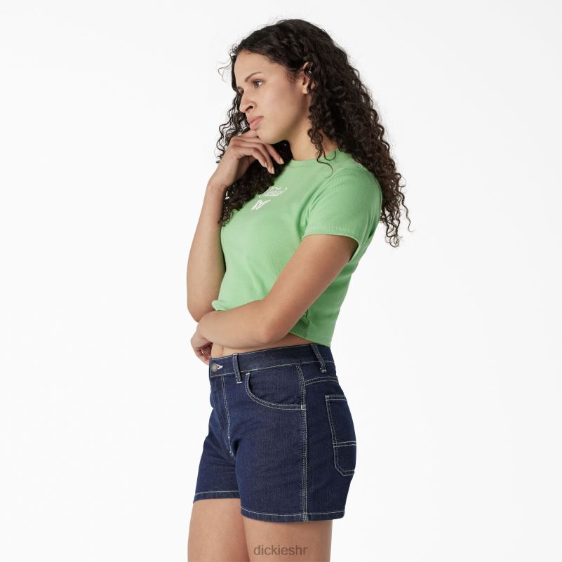 ošišana dječja majica s grafikom leptira žene Dickies jabučna metvica (ar2) 6BPL62135 odjeća