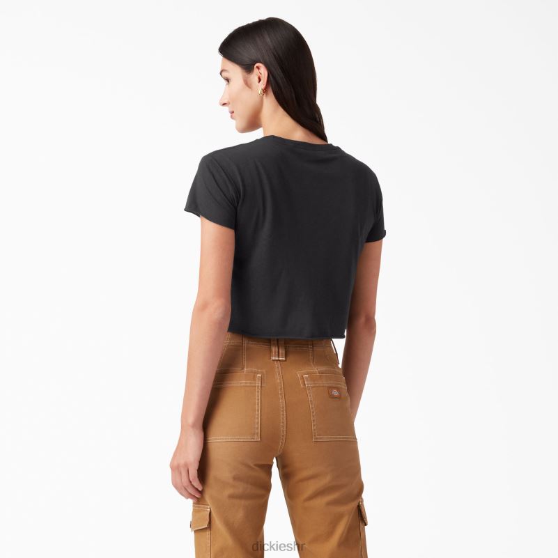 odrezana majica s logotipom žene Dickies crna (kbk) 6BPL62139 odjeća