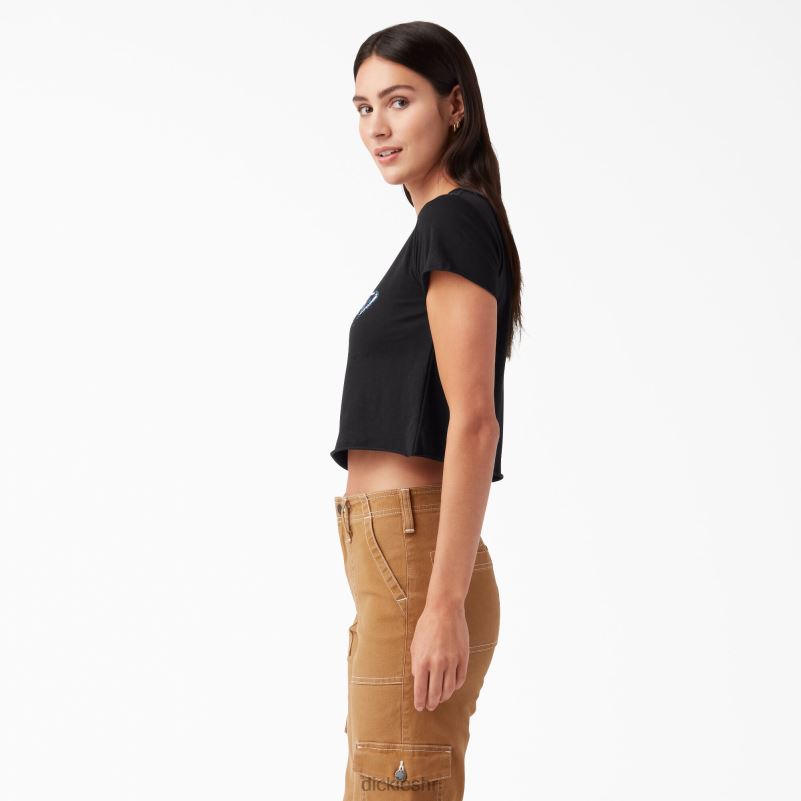 odrezana majica s logotipom žene Dickies crna (kbk) 6BPL62139 odjeća