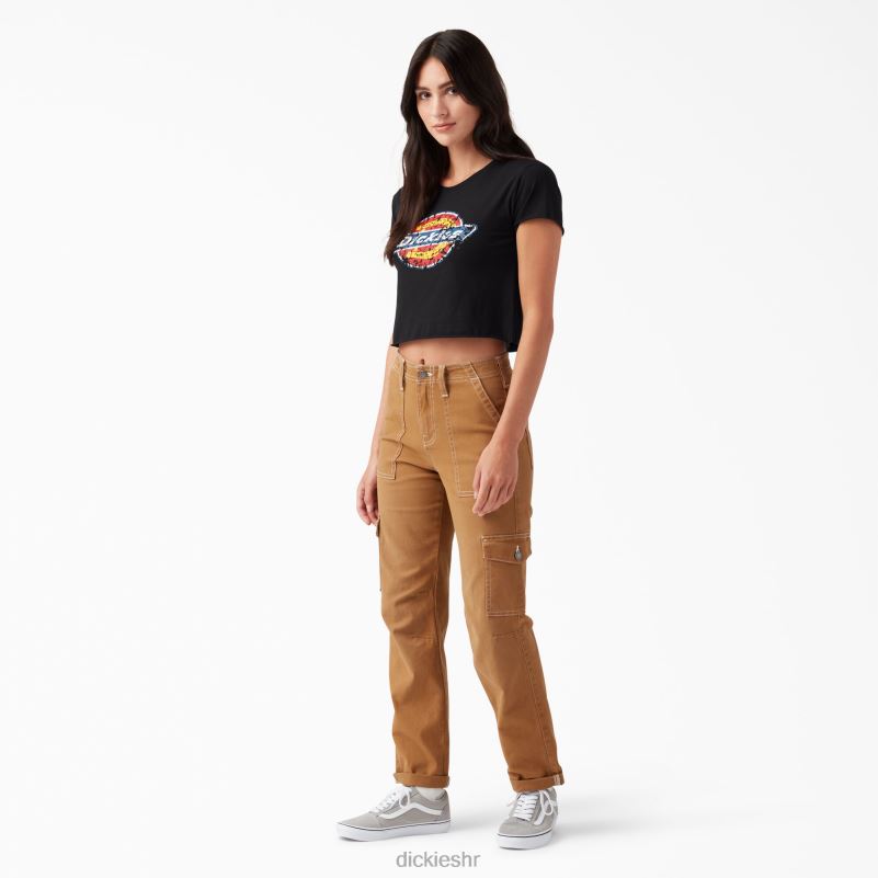 odrezana majica s logotipom žene Dickies crna (kbk) 6BPL62139 odjeća