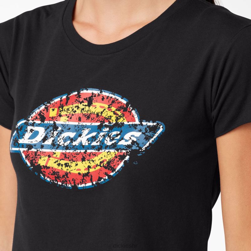 odrezana majica s logotipom žene Dickies crna (kbk) 6BPL62139 odjeća