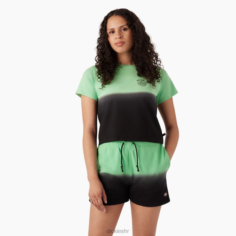 ombre skraćena majica žene Dickies jabučna metvica/crna boja za umakanje (amd) 6BPL62181 odjeća