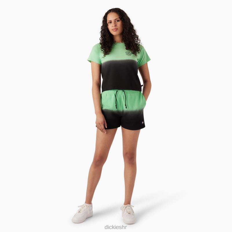 ombre skraćena majica žene Dickies jabučna metvica/crna boja za umakanje (amd) 6BPL62181 odjeća