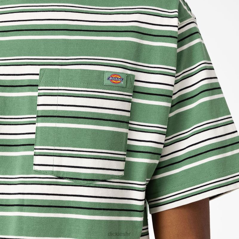 prugasta majica s džepovima opuštenog kroja muškarci Dickies šarena pruga tamnog bršljana (dsv) 6BPL6745 odjeća