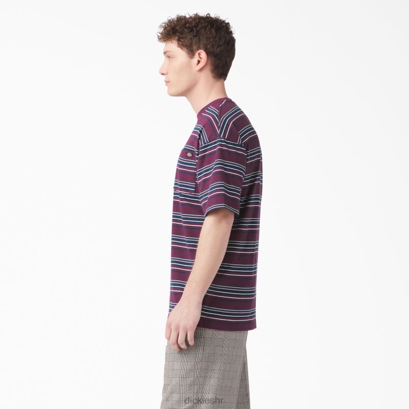 prugasta majica s džepovima opuštenog kroja muškarci Dickies pruga od grožđa i vina (gsw) 6BPL6746 odjeća