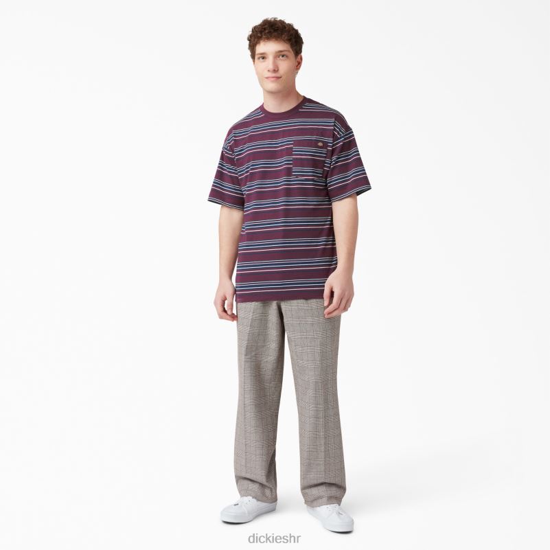 prugasta majica s džepovima opuštenog kroja muškarci Dickies pruga od grožđa i vina (gsw) 6BPL6746 odjeća