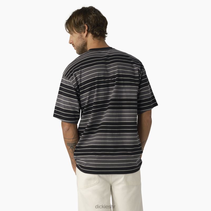 prugasta majica s džepovima opuštenog kroja muškarci Dickies tonska crno-bijela pruga (tsh) 6BPL6747 odjeća