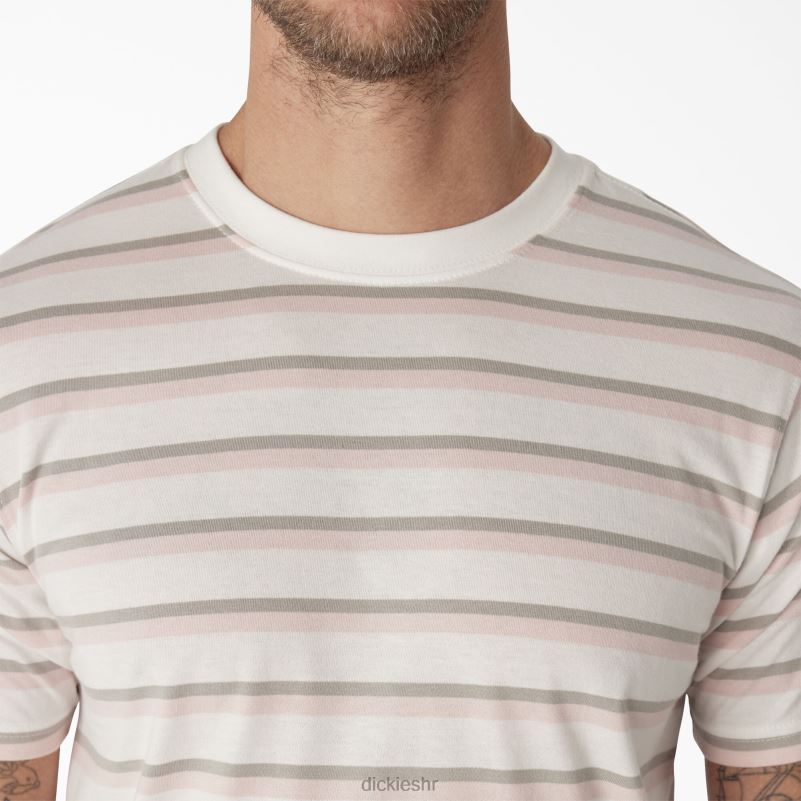 prugasta majica za skateboarding muškarci Dickies lotos roza/bijela pruga (tse) 6BPL6773 odjeća