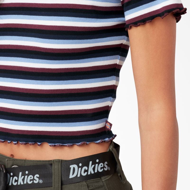 prugasta skraćena dječja majica žene Dickies vino/jacaranda dječja pruga (wsj) 6BPL62080 odjeća
