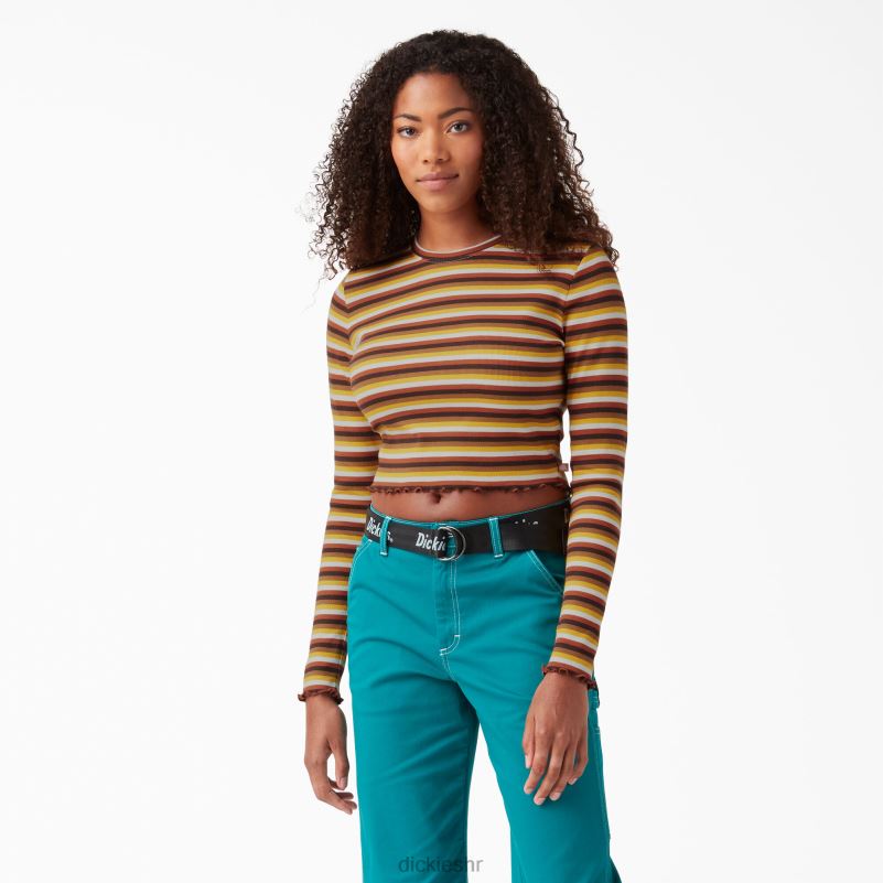 prugasta skraćena majica dugih rukava žene Dickies med đumbir baby stripe (gsn) 6BPL62091 odjeća