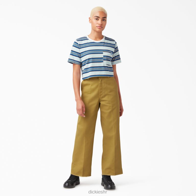 prugasta skraćena majica žene Dickies kobaltna pruga (c2s) 6BPL62012 odjeća