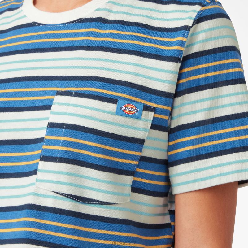 prugasta skraćena majica žene Dickies kobaltna pruga (c2s) 6BPL62012 odjeća