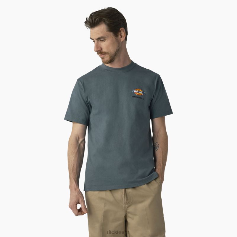 skateboarding majica s logom na prsima regularnog kroja muškarci Dickies Lincoln Green (ln) 6BPL6861 odjeća