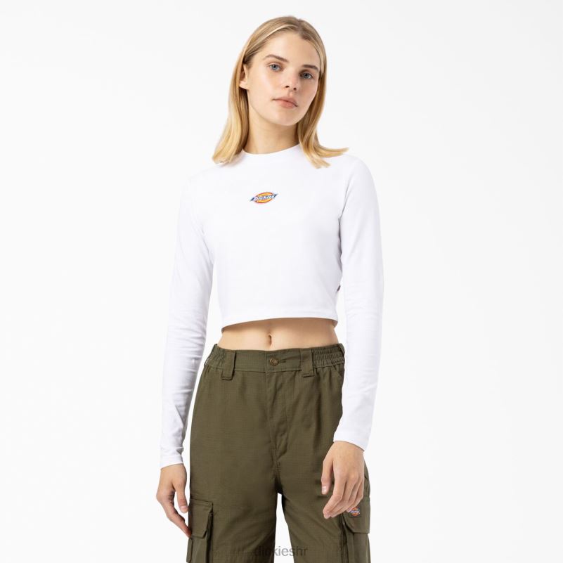 skraćena majica dugih rukava s logotipom maple valley žene Dickies bijelo (wh) 6BPL62054 odjeća