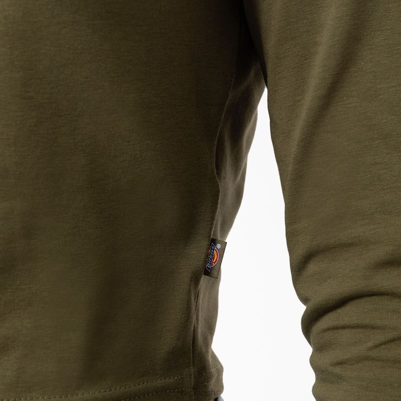 skraćena majica dugih rukava s logotipom maple valley žene Dickies vojno zelena (ml) 6BPL62053 odjeća