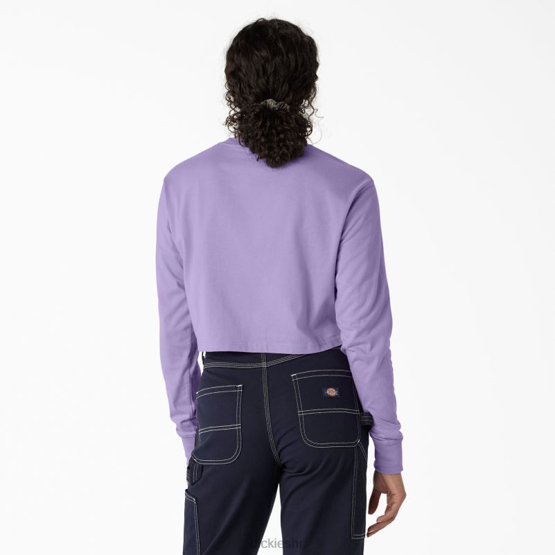 skraćena majica dugih rukava s motivom leptira žene Dickies ljubičasta ruža (ur2) 6BPL62127 odjeća