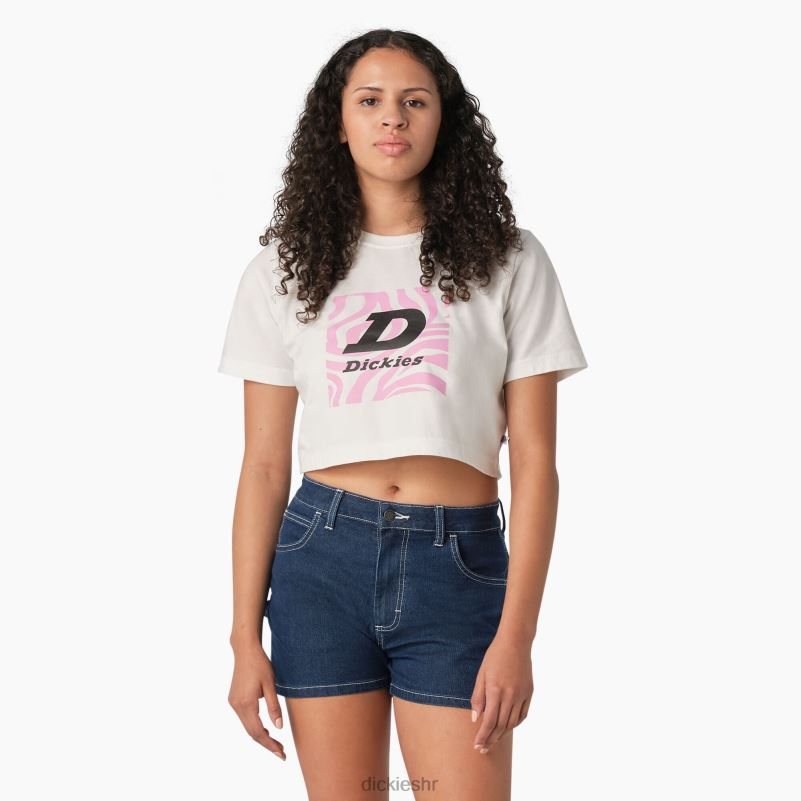 skraćena majica s grafikom zebre žene Dickies bijelo (wh) 6BPL62194 odjeća