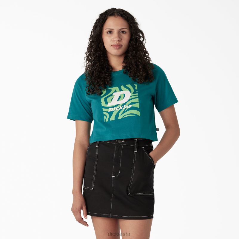 skraćena majica s grafikom zebre žene Dickies duboko jezero (dl2) 6BPL62192 odjeća