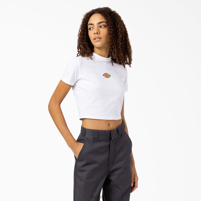 skraćena majica s logotipom maple valley žene Dickies bijelo (wh) 6BPL62100 odjeća