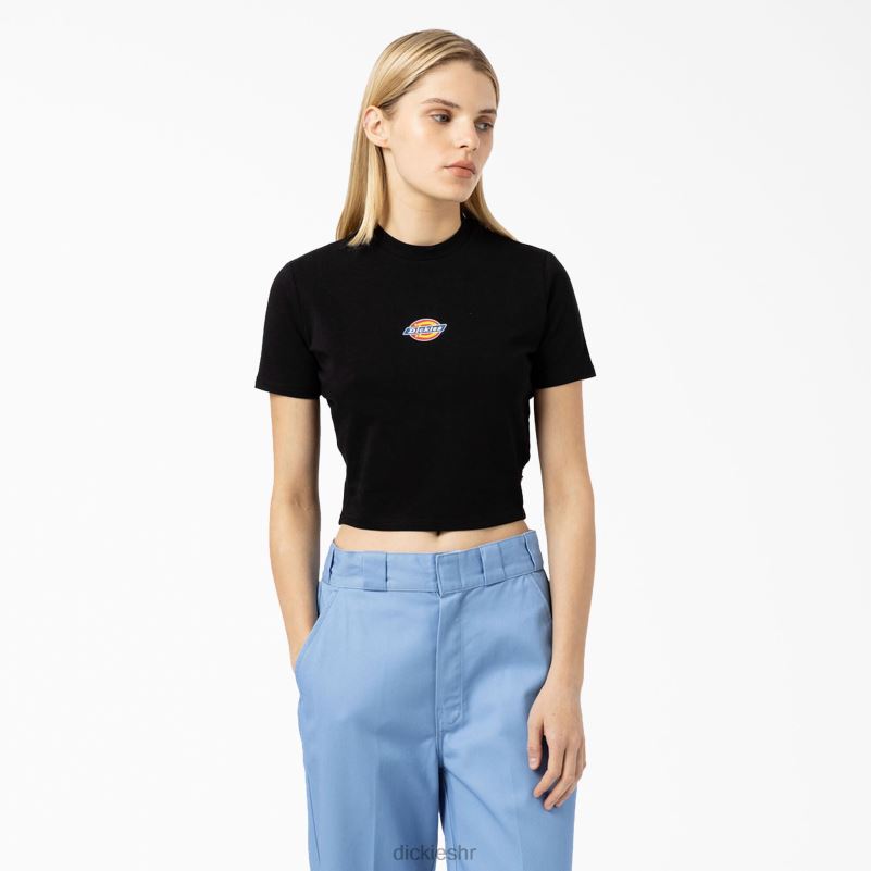 skraćena majica s logotipom maple valley žene Dickies crna (kbk) 6BPL62097 odjeća