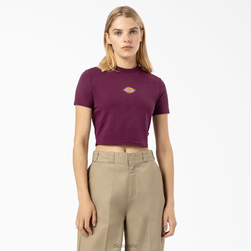 skraćena majica s logotipom maple valley žene Dickies vino od grožđa (gw9) 6BPL62095 odjeća