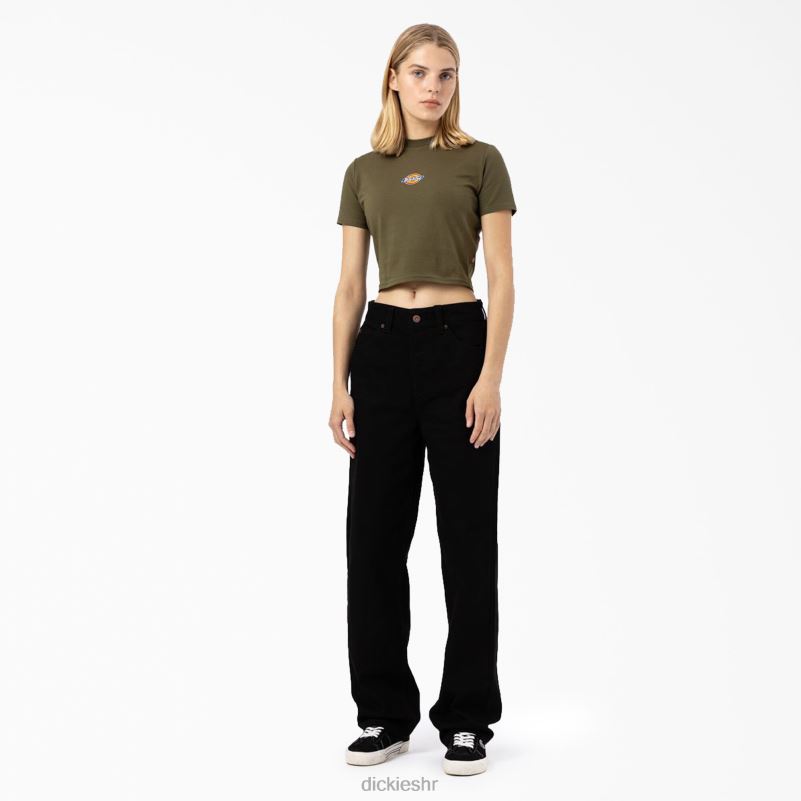 skraćena majica s logotipom maple valley žene Dickies vojno zelena (ml) 6BPL62098 odjeća