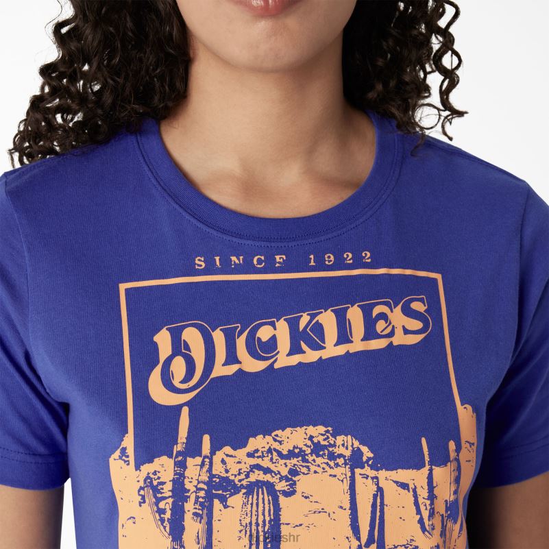 skraćena majica s pustinjskom grafikom žene Dickies satensko nebo (sk2) 6BPL62133 odjeća