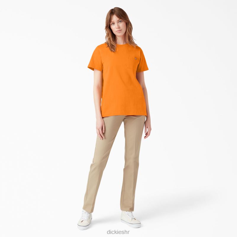 teškaška majica kratkih rukava žene Dickies narančasto (ili) 6BPL61962 odjeća