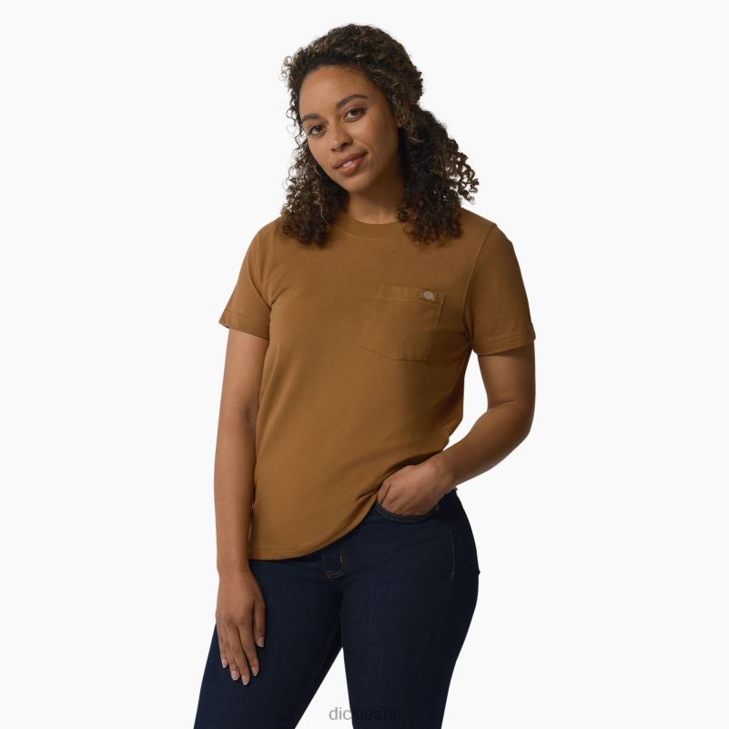 teškaška majica kratkih rukava žene Dickies smeđa patka (bd) 6BPL61953 odjeća
