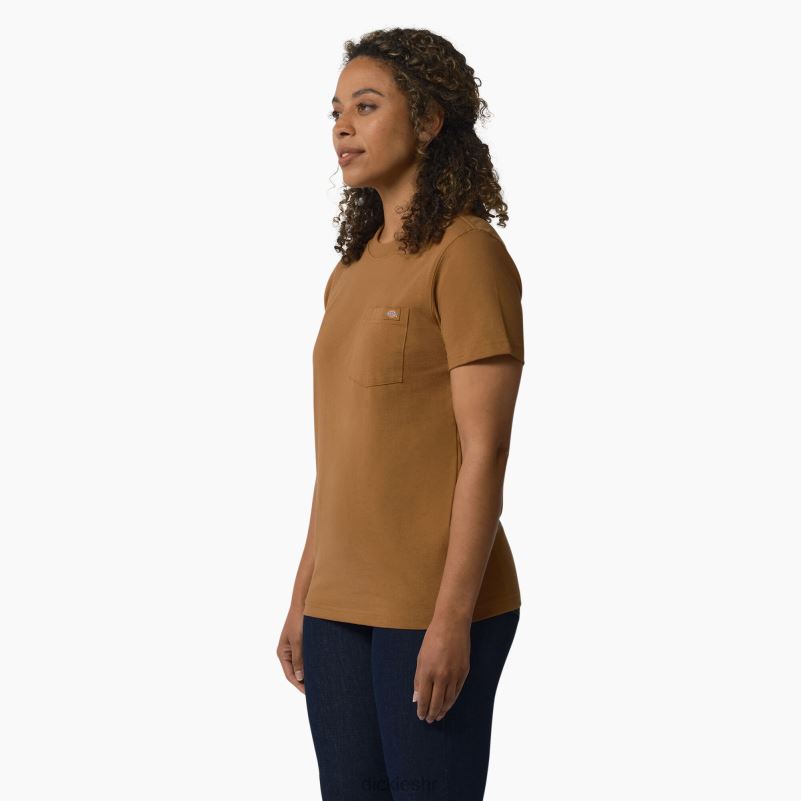 teškaška majica kratkih rukava žene Dickies smeđa patka (bd) 6BPL61953 odjeća