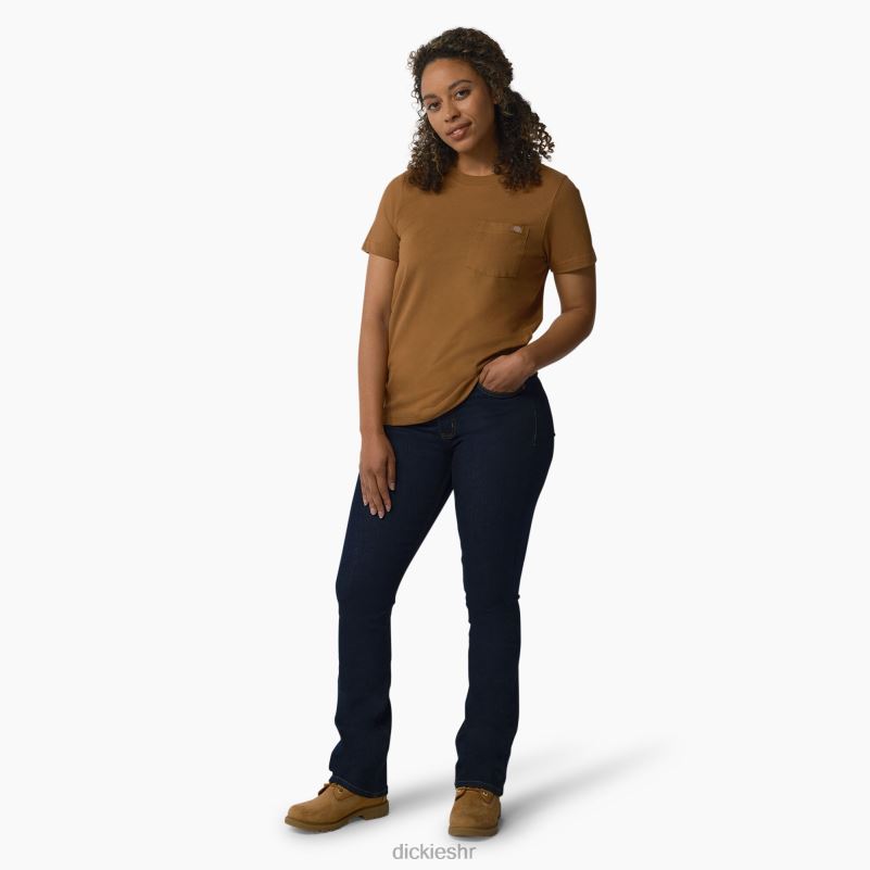 teškaška majica kratkih rukava žene Dickies smeđa patka (bd) 6BPL61953 odjeća