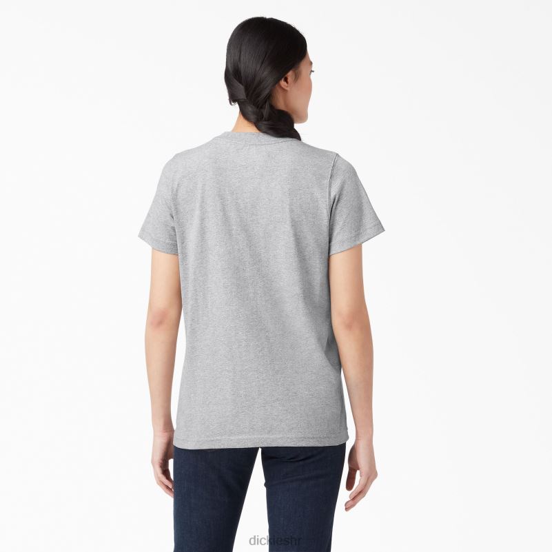 teškaška majica kratkih rukava žene Dickies vrijesak sivi (hg) 6BPL61958 odjeća