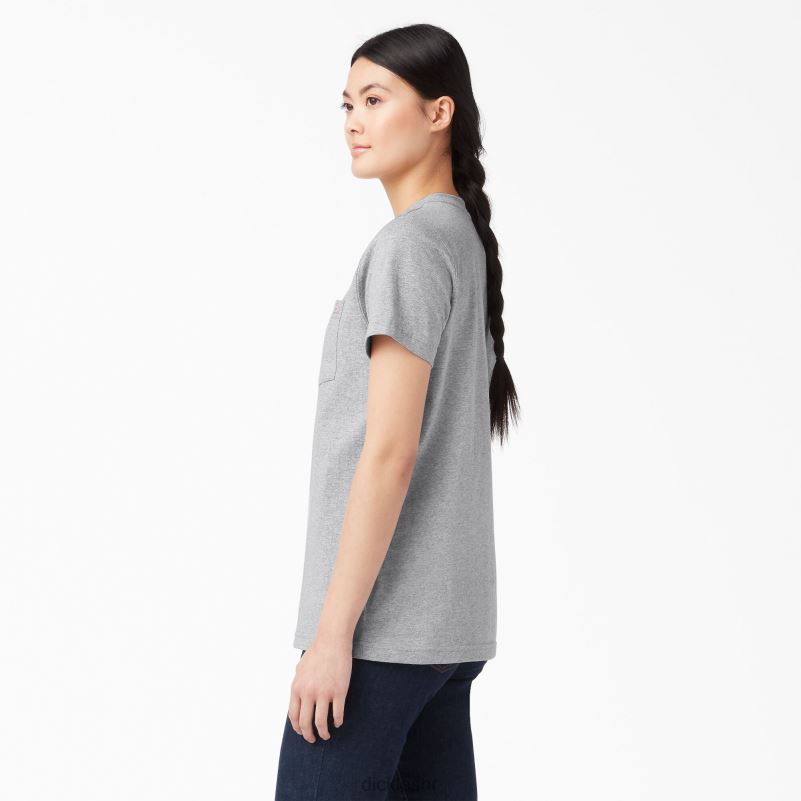 teškaška majica kratkih rukava žene Dickies vrijesak sivi (hg) 6BPL61958 odjeća