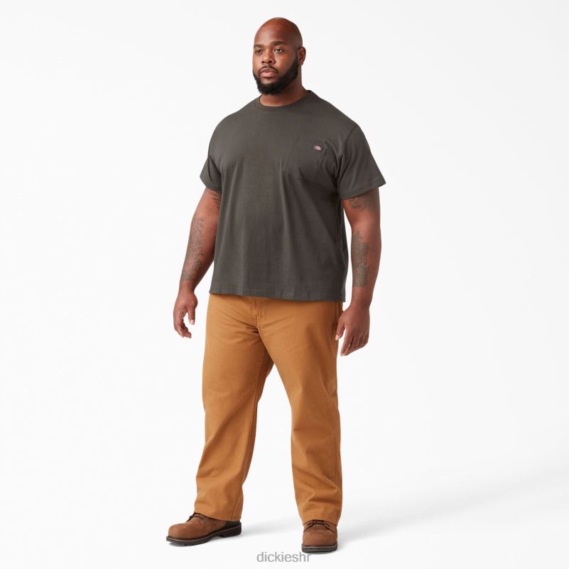 teškaška majica kratkih rukava muškarci Dickies crna maslina (bv) 6BPL6508 odjeća
