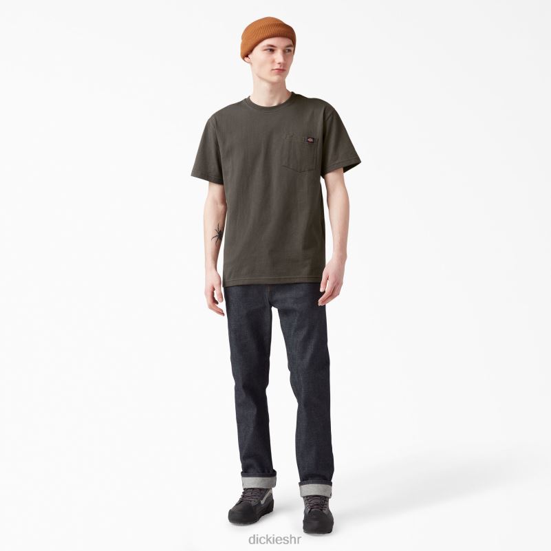 teškaška majica kratkih rukava muškarci Dickies crna maslina (bv) 6BPL6508 odjeća