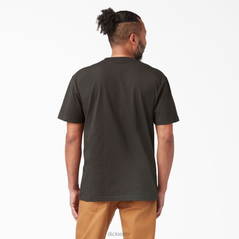 teškaška majica kratkih rukava muškarci Dickies čokoladno smeđa (cb) 6BPL6510 odjeća