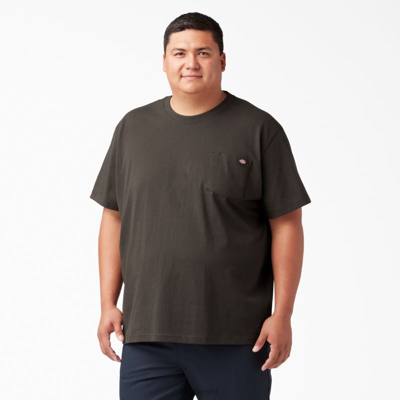 teškaška majica kratkih rukava muškarci Dickies čokoladno smeđa (cb) 6BPL6510 odjeća