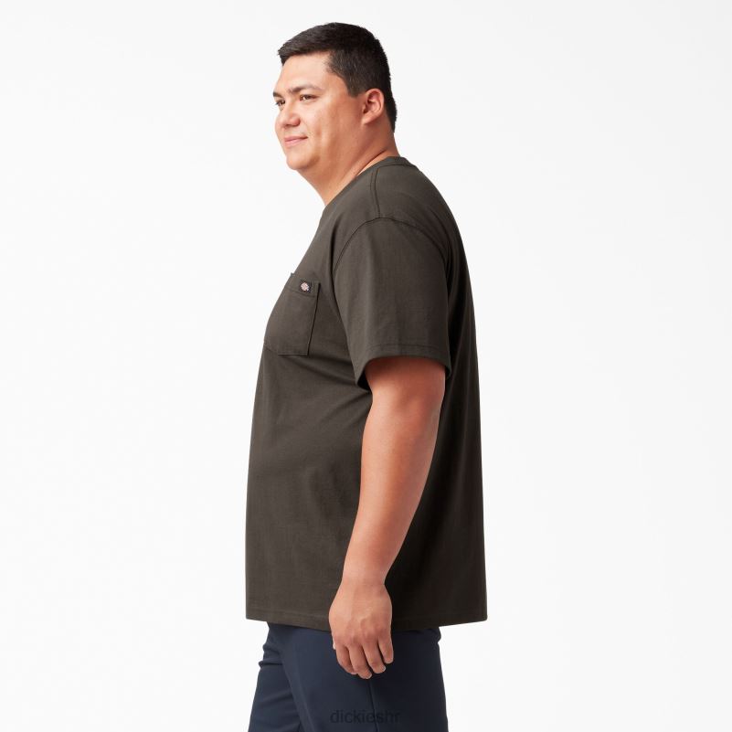 teškaška majica kratkih rukava muškarci Dickies čokoladno smeđa (cb) 6BPL6510 odjeća